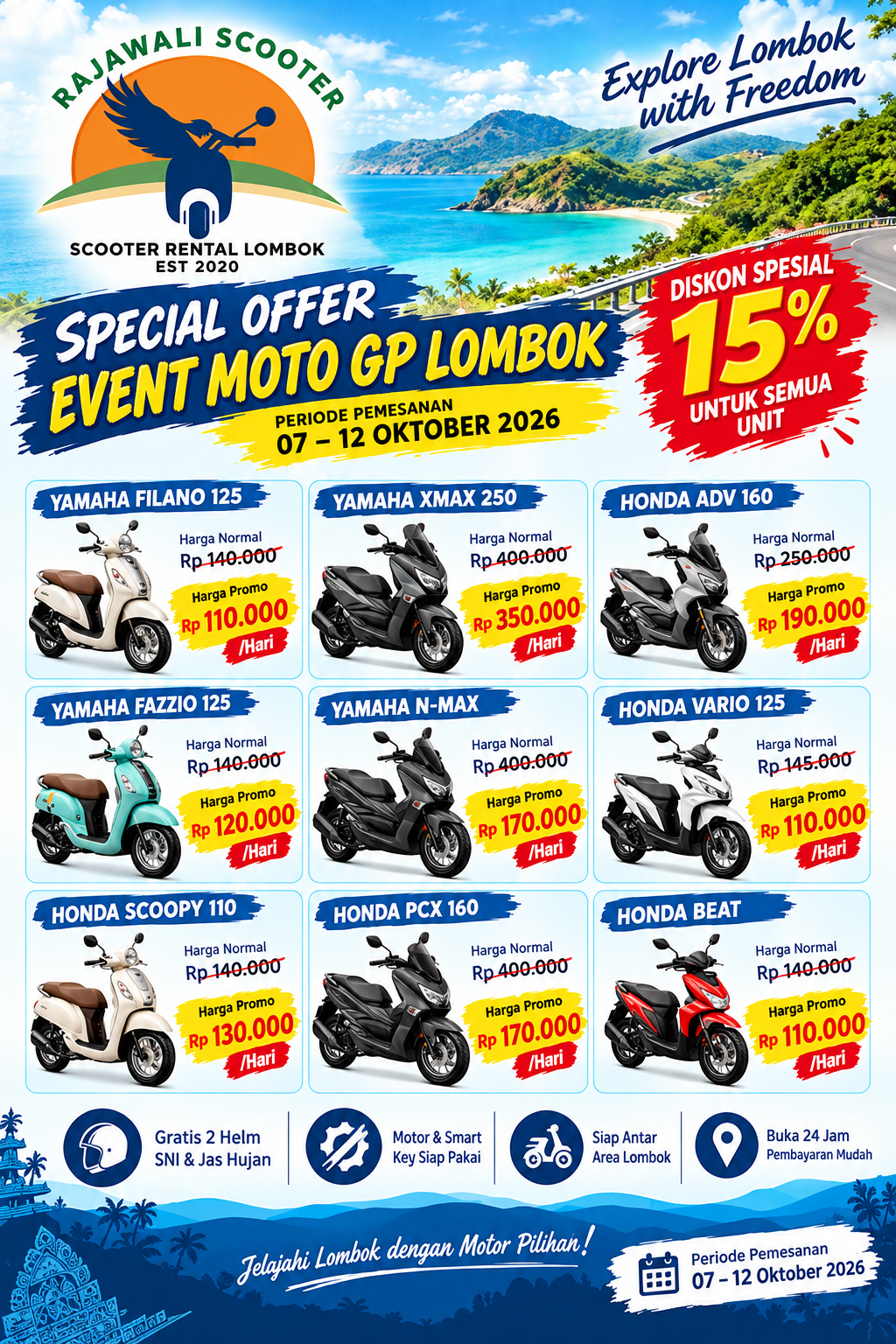Promo Sewa Motor Event MotoGP Lombok