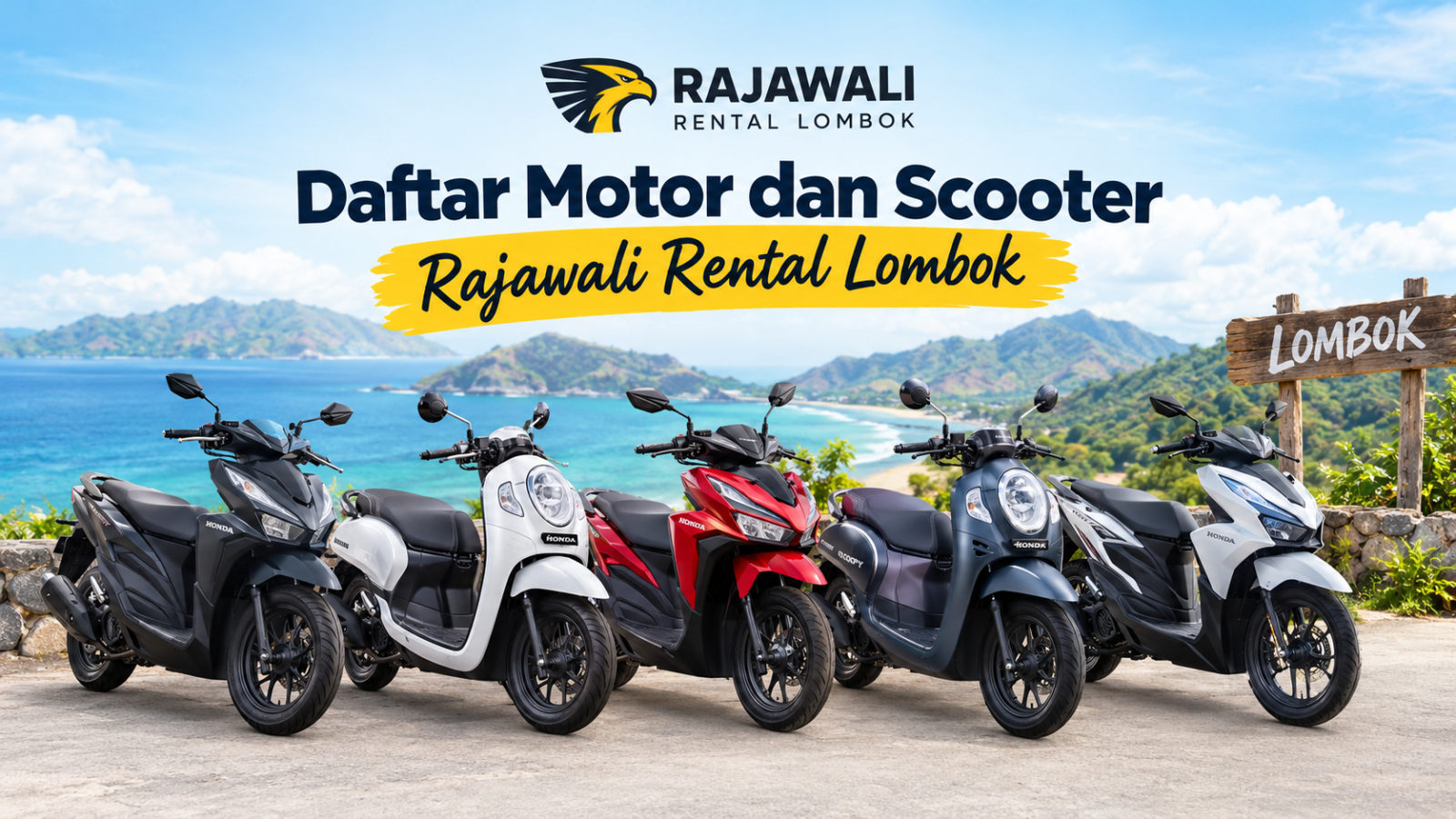 Daftar Motor dan Scooter Rajawali Rental Lombok